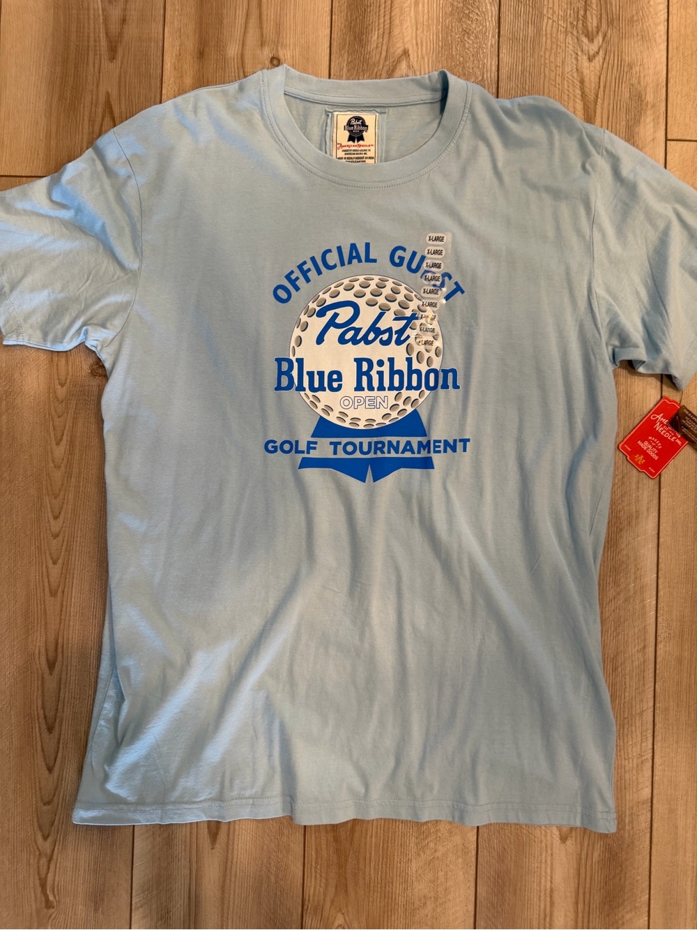 American Needle Light Blue Pabst Blue Ribbon Golf T‑Shirt